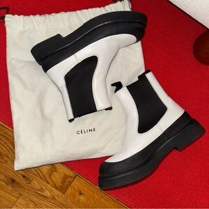 Celine White Country Boots